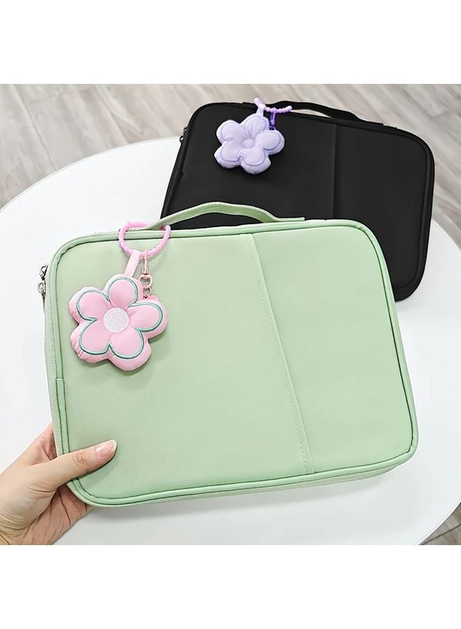 Black 9 11 Inch Floral Tablet Case Shockproof Large Capacity Anti Drop Portable Handle - Image 2